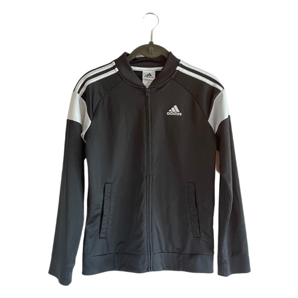 Adidas Kids' Tricot Full Zip Jacket with Mock Neck, Medium (10/12)